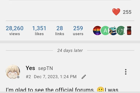 A post's likes, and a topic's views, likes and people at a glance